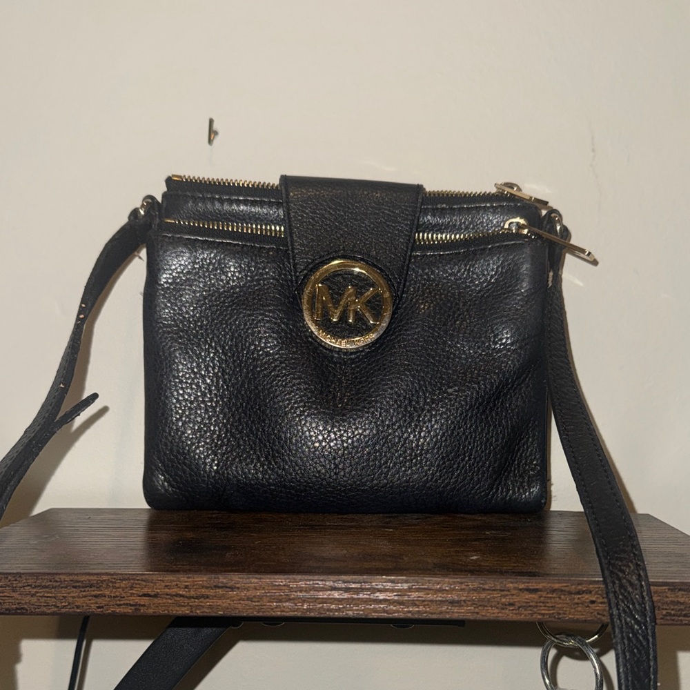 Michael Kors Black and Gold Crossbody Bag